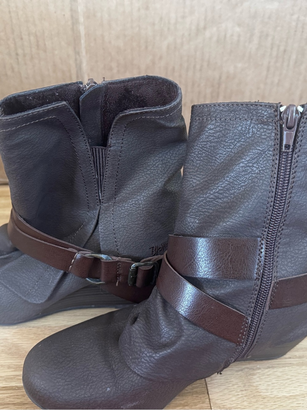 Blowfish Brown Ankle Boots with Strap Detail